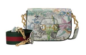 Конский удил 1955 Кожаная Седловидная Сумка Через Плечо Миниатюрная Женская Белая/Мультиколор GUCCI