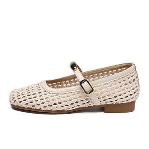 ZHR Блок каблук Мэри Джейн туфли женские бежевые, цвет Beige