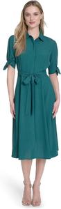 Женское повседневное хлопковое платье миди Calvin Klein, Sequoia