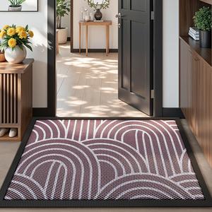 Dajiang Ковер 80х120 см для прихожей, антискользящий, износостойкий, скрывает грязь, Time Track Pattern