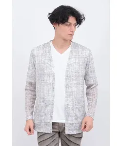 Кардиган без воротника в мозаичную клетку Tornado Mart, цвет Beige