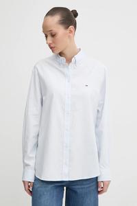 Хлопковая рубашка Tommy Jeans, синий