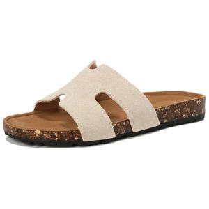 Резиновые износостойкие тапочки-слайды женские City camel, Apricot