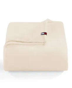 Мягкое плюшевое одеяло Tommy Hilfiger, слоновая кость