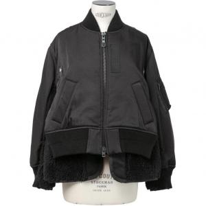 Sacai Куртки SPIEWAK, унисекс, черный, бейсбольный воротник, средней плотности ткани, другие характеристики