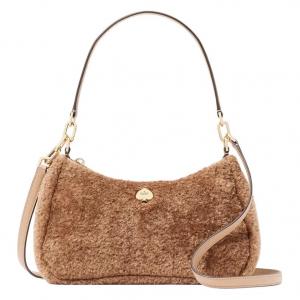 Kate Spade Faux Fur портативная сумка кроссбоди через плечо малого размера женская светло-желтая умбра