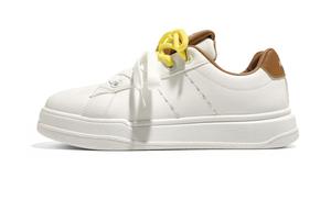 RENBEN Женские низкие скейтерские кроссовки с амортизацией для увеличения роста бело-красные, цвет White Red