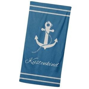 Банное полотенце MTOnlinehandel/Strandtuch Küstenkind Anker, 90x180x1 см цвет beige/blau
