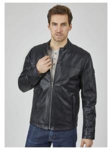 Кожаная куртка Bugatti, темно-синий