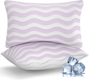 Auranta Охлаждающая подушка для сна с наполнителем из пены с эффектом памяти, регулируемая высота, средняя жесткость, съемный чехол, цвет маув Mauve