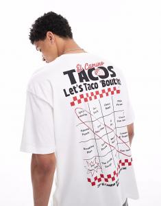 Футболка свободного кроя с графическим принтом ASOS DESIGN белого цвета