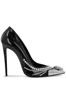 Лакированные туфли с кристаллами Philipp Plein, черный