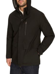 Мягкая ветровка с капюшоном от дождя Cole Haan, черный