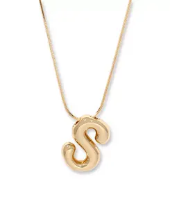Позолоченное короткое ожерелье с подвеской в виде бабл-инициала Пиппы Brook & York, gold-s