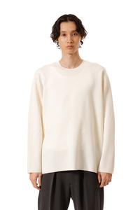 Двусторонний вязаный пуловер с круглым вырезом из шерсти и полиэстера