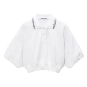 Укороченная рубашка-поло Alexander Wang с зауженным кроем, белый