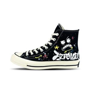 Чёрно-белые унисекс Converse на высокой подошве из дышащего антискользящего износостойкого лёгкого полотна 1970-х
