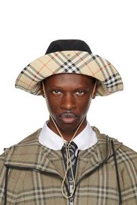 Черная шляпа-панама из габардина с полями в клетку Burberry