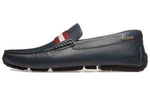 Кожаные лоферы с логотипом BALLY, Blue