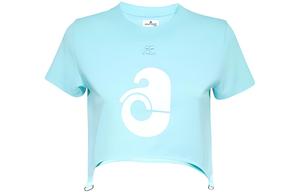 Футболка кроп с эффектом подтяжек Courrèges COURREGES, светло-голубой