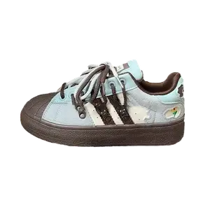 TAFN Низкие женские кроссовки для скейтбординга, цвет «озеро-голубой»