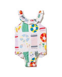 Детский купальник для девочек с UPF 50+ из переработанного полиэстера - Baby Mon Coeur, белый