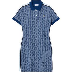 Monogram jacquard Polo Dress LACOSTE, синий