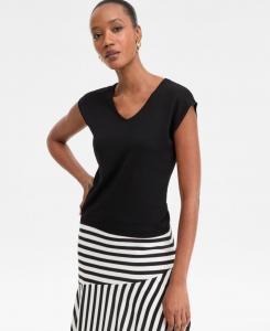 Женский свитер с короткими рукавами, размеры P/XS-XXL INC International Concepts, Deep Black