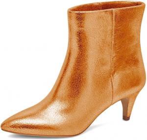 Женские классические ботильоны Miss Left с заостренным носком, каблук-кисет, низкий каблук, широкий голень, на пуговицах, стильная обувь для вечеринок и повседневная носка, размеры US 4-16, Orange