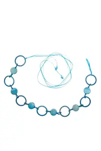 COLLEZIONE ALESSANDRO Поясной ремень "Дереворабота", деревянный ремень для завязывания, бирюзовый