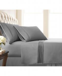 Элегантный плиссированный комплект постельного белья с карманами, глубиной 21 дюйм, размер Twin XL Southshore Fine Linens, серый