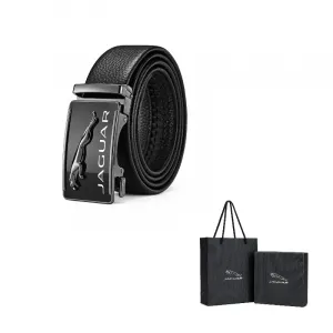 JAGUAR Мужской кожаный ремень из коровьей кожи шириной 3,5 см, Black