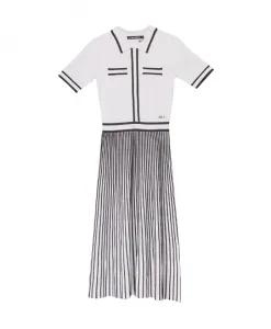 Сложенное вязаное платье Karl Lagerfeld, белый