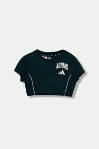 Детская хлопковая футболка Adidas, зеленый