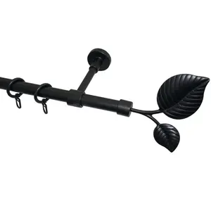 Карниз BLATT Ø 20 мм, 1 ряд, на заказ, комплект для штор, пластик, с возможностью удлинения, с кольцами Garesa, черный