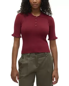 Рубашка-Поло в рубчик Vero Moda, красный