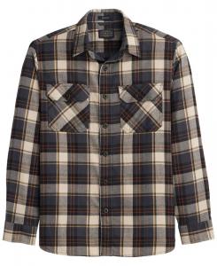Мужская клетчатая фланелевая рубашка Burnside Pendleton, Natural, Charcoal Plaid