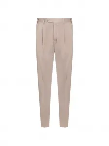 Брюки с защипами Pt Torino, бежевый