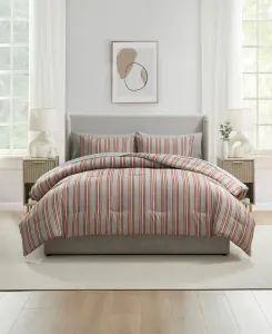 Роскошный мягкий современный комплект постельного белья в полоску, 7 предметов, размер Full Nestl, серый