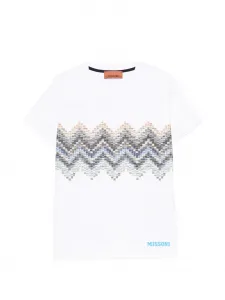Футболка с зигзагообразным узором Missoni Kids, белый