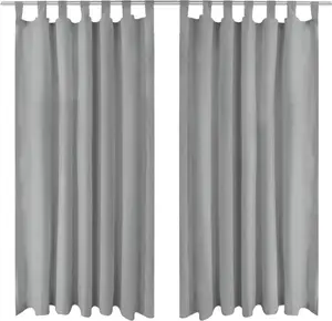 Шторы из микросатина Maison Exclusive, 2 шт., с петлями, 140×175 см, серые Prolenta