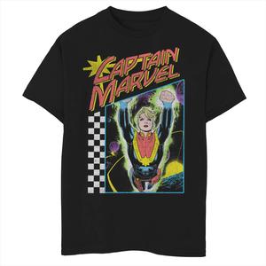 Винтажная футболка с космическим плакатом и графическим рисунком в стиле 90-х для мальчиков 8–20 лет Marvel Captain Marvel Marvel