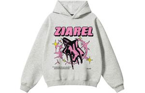 Толстовка Unisex Hooded Moderate Heavyweight ZIAREL, белый heather серый
