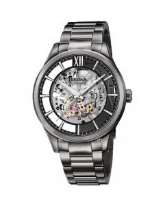 F20632/1 Автоматические мужские часы Skeleton из черной стали Festina, черный
