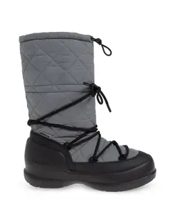 Снежные ботинки меццалуна стеганые Moon Boot, серый