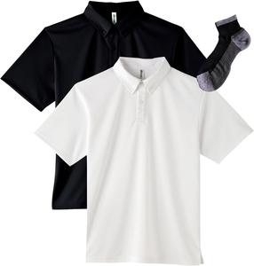 Мужская рубашка-поло Glimmer Dry Button Down (без карманов), бело-черный