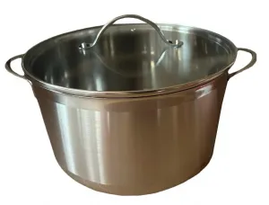 Кастрюля из нержавеющей стали, горшок, суповая кастрюля со стеклянной крышкой, Ø 24 см, 6 литров Rewe Rentral GmbH