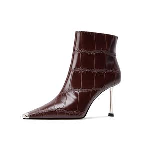 Shesrim Бордовые женские ботильоны, цвет Burgundy