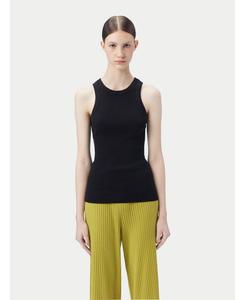 Женская майка из 100% ребристого хлопка, шелка и кашемира Gobi Cashmere, Black-strech limo