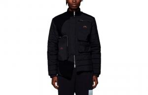 A-COLD-WALL* Асимметричная стеганая куртка с принтом логотипа, Black